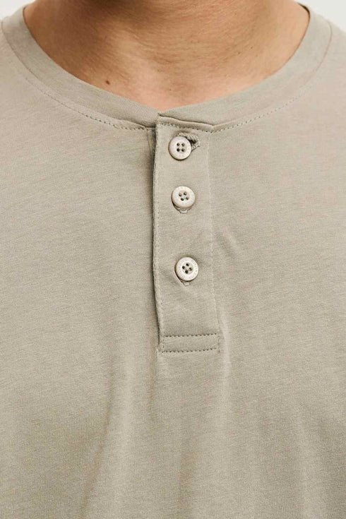 Ανδρικό T-Shirt με Κουμπάκια στο Λαιμό Χακί Brokers
